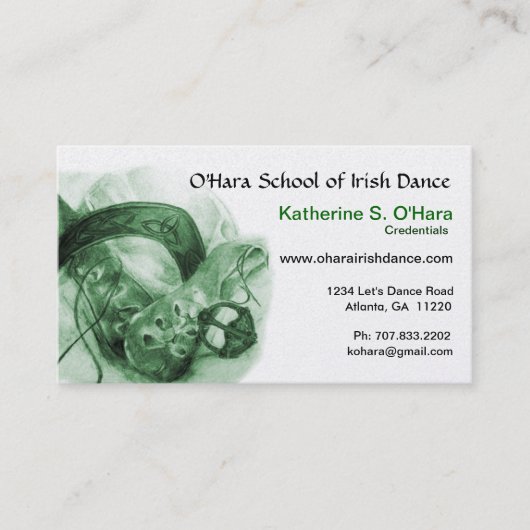 Carte de visite irlandais de danse (Devant)