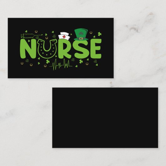 Carte De Visite Irlandais Infirmière Stethoscope Scrub Patricks jo (Devant / Derrière)