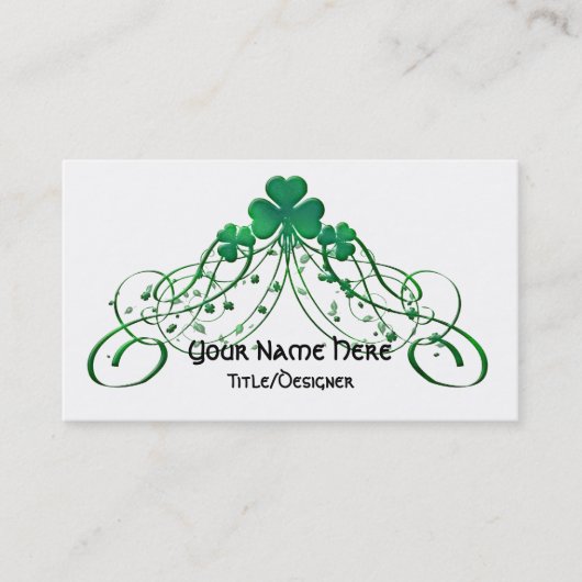 Carte de visite irlandais : : Trèfle et vignes (Devant)