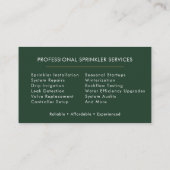 Carte De Visite Irrigation Contractor Professional (Dos)