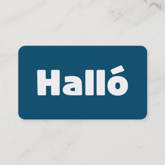 Carte De Visite Islandais Halló { Hello ) Íslenska (Devant)