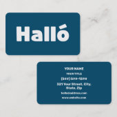 Carte De Visite Islandais Halló { Hello ) Íslenska (Devant / Derrière)