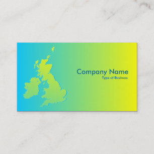 Carte De Visite Isles Britanniques Bleu Ombragé À Jaune