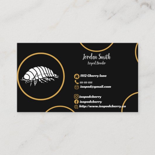 Carte de visite Isopod Rolly Poly (Devant)