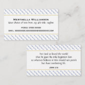 Carte De Visite ISRAËL Écriture chrétienne Jean 3:16 (Devant / Derrière)