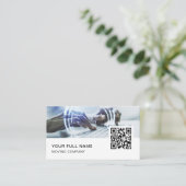 Carte De Visite IT Consultant QR Code Logo Médias sociaux (Debout devant)
