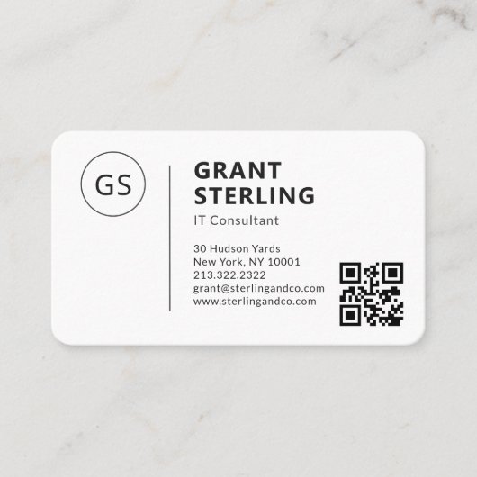 Carte De Visite IT Consultant QR Code Logo Professional (Devant)