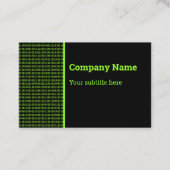 Carte De Visite IT Professional - Code binaire en vert sur noir (Devant)