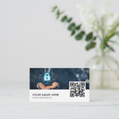 Carte De Visite IT-Sécurité Internet sécurité cybersecuri QR Code (Debout devant)