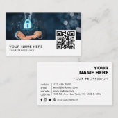 Carte De Visite IT-Sécurité Internet sécurité cybersecuri QR Code (Devant / Derrière)