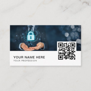 Carte De Visite IT-Sécurité Internet sécurité cybersecuri QR Code