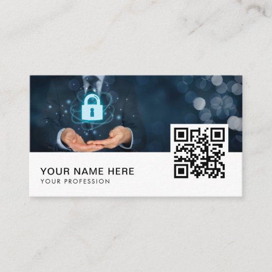 Carte De Visite IT-Sécurité Internet sécurité cybersecuri QR Code (Devant)