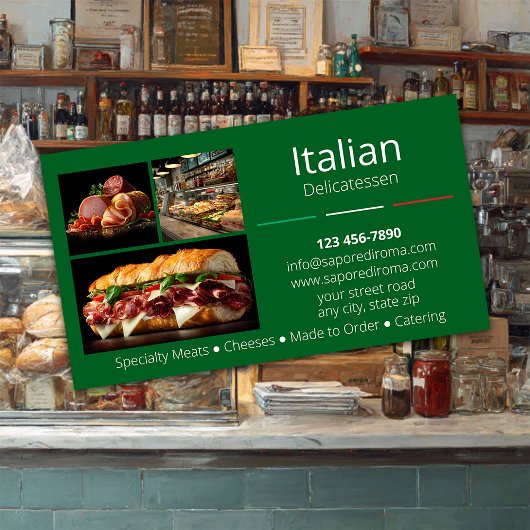 Carte De Visite Italian Delicatessen Business Card