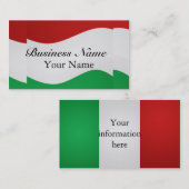 Carte de visite italien de drapeau (Devant / Derrière)