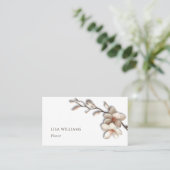 Carte De Visite Ivoire 3D Magnolia Rustique | Code QR (Debout devant)