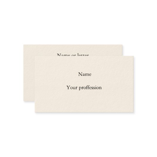 Carte De Visite Ivoire crème minime moderne (Devant/Arrière en situation)