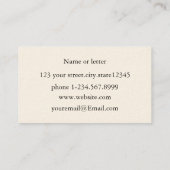 Carte De Visite Ivoire crème minime moderne (Dos)