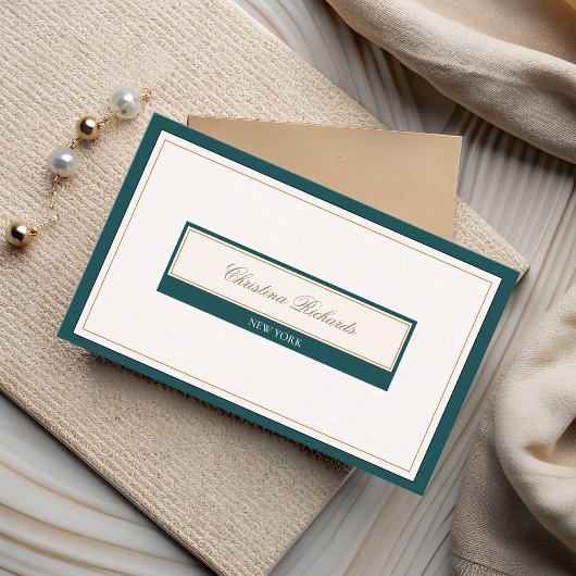 Carte De Visite Ivoire Turquoise classique