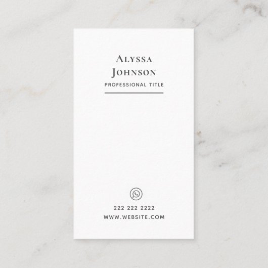 Carte De Visite Ivoirienne Brown Calico Cloud Chat Minimal (Dos)