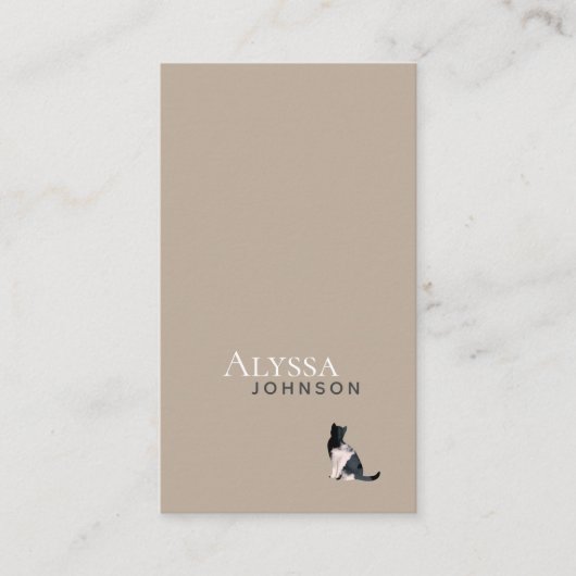 Carte De Visite Ivoirienne Brown Calico Cloud Chat Minimal (Devant)