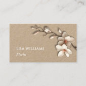Carte De Visite Ivory 3D Magnolia Rustic | QR Code (Devant)