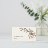 Carte De Visite Ivory 3D Magnolia Rustique | Code QR (Debout devant)