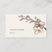 Carte De Visite Ivory 3D Magnolia Rustique | Code QR (Devant)
