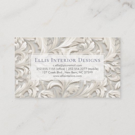 Carte De Visite Ivory Acanthus (Dos)