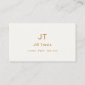 Carte De Visite Ivory cream gold modern minimalst (Devant)
