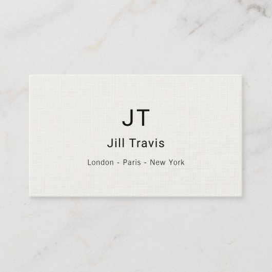 Carte De Visite Ivory cream modern minimalst luxury (Devant)