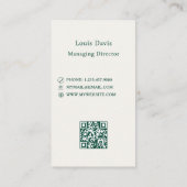 Carte De Visite Ivory emerald green modern corporate logo (Dos)