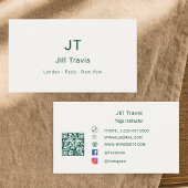 Carte De Visite Ivory emerald green modern minimalst