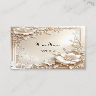 Carte De Visite Ivory Flowers Business Card