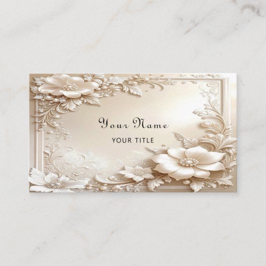 Carte De Visite Ivory Flowers Business Card (Devant)
