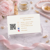 Carte De Visite Ivory gold lutus flower Yoga Instructor