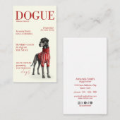 Carte De Visite Ivory Great Dane Dogue Magazine Business Card (Devant / Derrière)