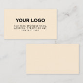 Carte De Visite Ivory | Logo de société simple (Devant / Derrière)
