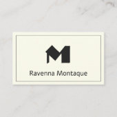 Carte De Visite Ivory Luxury Personalized Monogram Letter Name (Devant)