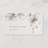 Carte De Visite Ivory Sculptural 3D Flowers (Devant)