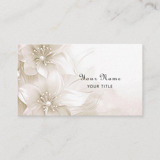 Carte De Visite Ivory White Flowers Business Card (Devant)