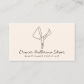 Carte De Visite Ivy Beige Blush Dance School Ballet (Devant)
