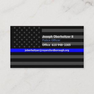 Carte De Visite  J. O. II Thin Blue Line American Flag Contact d'a