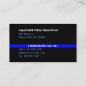 Carte De Visite J. O. II Thin Blue Line American Flag Contact d'a (Dos)