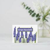 Carte De Visite Jacinthe des vignes Fleur Florale Bleu Violet (Debout devant)