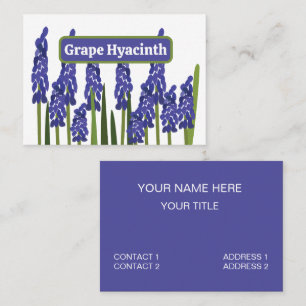 Carte De Visite Jacinthe des vignes Fleur Florale Bleu Violet