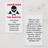 Carte de visite - JACKASS, Le Barman (Devant / Derrière)