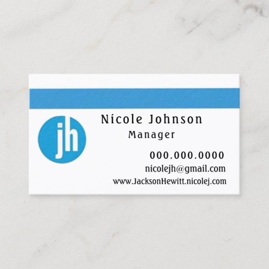 Carte De Visite Jackson Hewitt Blue (Devant)