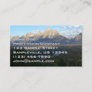 Carte De Visite Jackson Hole Mountains (Grand Teton National Park)
