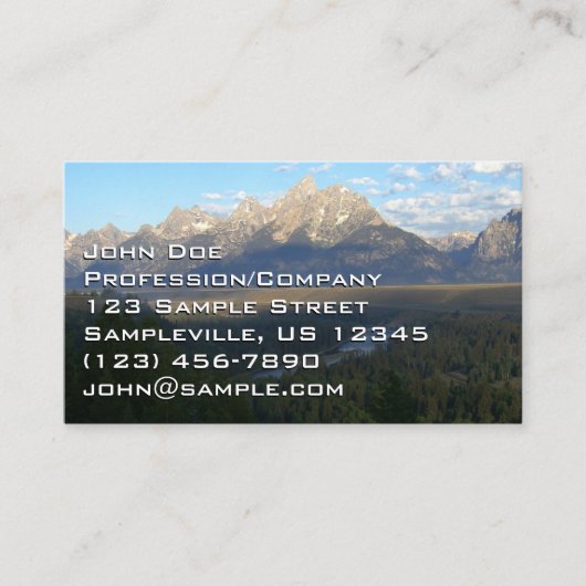 Carte De Visite Jackson Hole Mountains (Grand Teton National Park) (Devant)