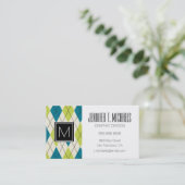 Carte De Visite Jacquard bleu et vert (Debout devant)